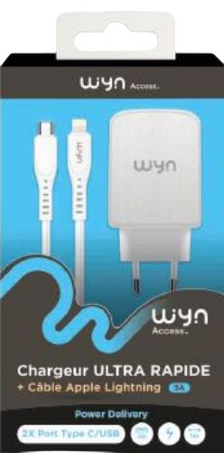 Chargeur ultra rapide lightning WYN