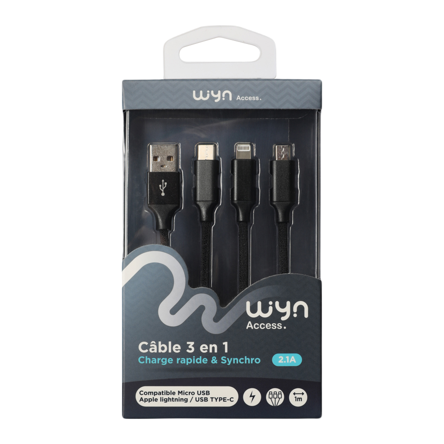 Câble 3 en 1 Tressé WYN