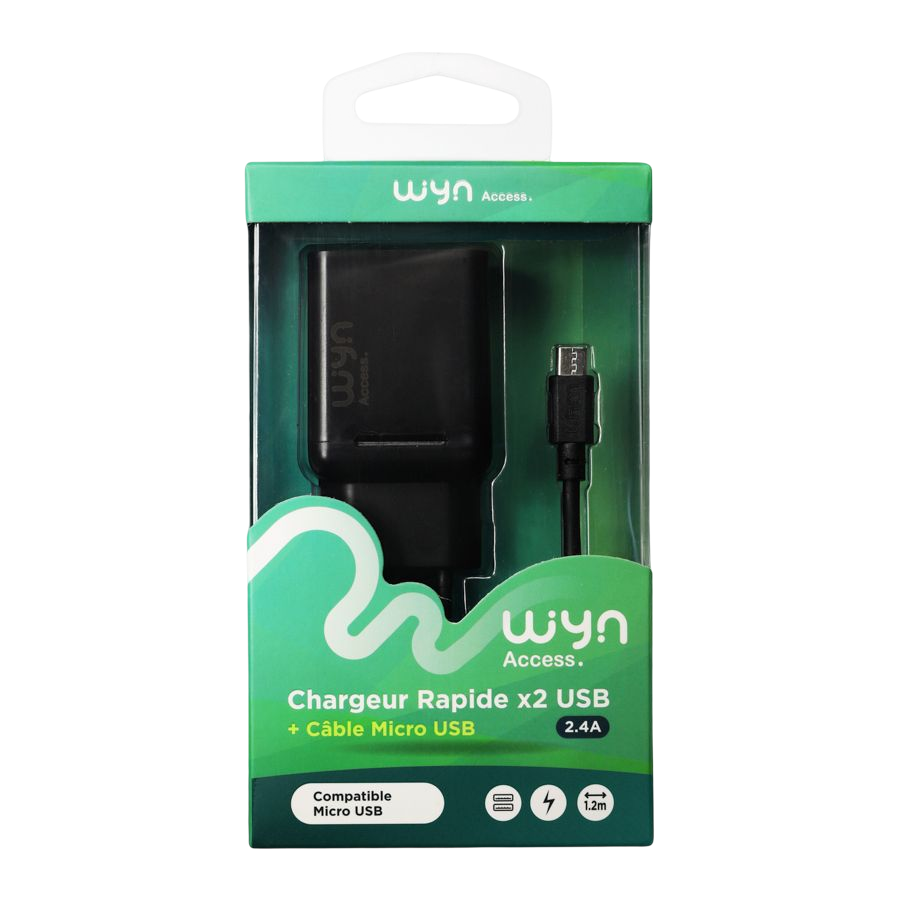Chargeur rapide Secteur + Câble micro USB WYN