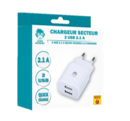 Chargeur secteur 2 USB GEEK MONKEY