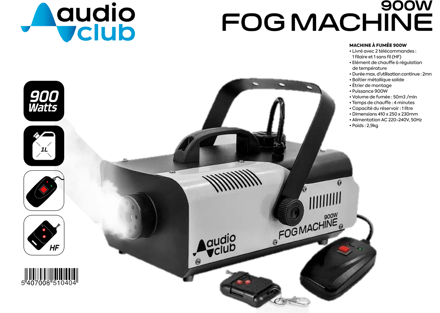 Fog Machine 900W AUDIO CLUB