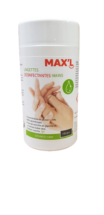Lingettes désinfectantes mains MAX'L
