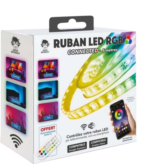 RUBAN LED RGB 5 M + APPLI GEEK MONKEY