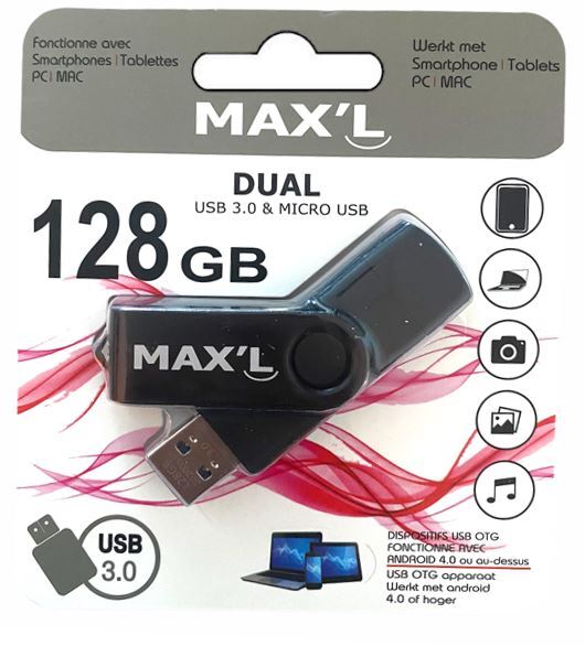 Clé USB Duals USB + micro USB 3.0 OTG - Max'L