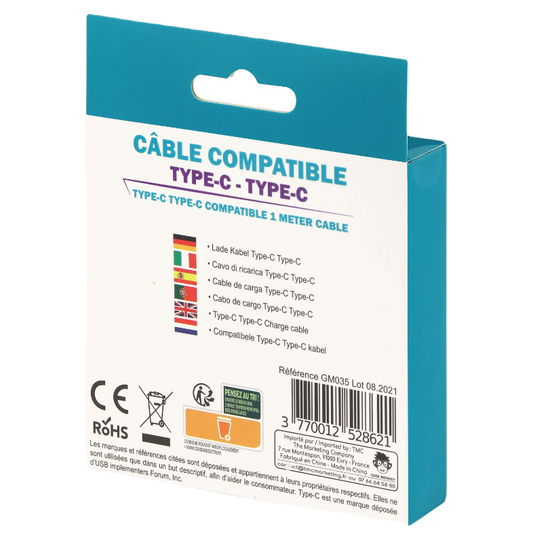 Câble compatible Type C - Type C GEEK MONKEY