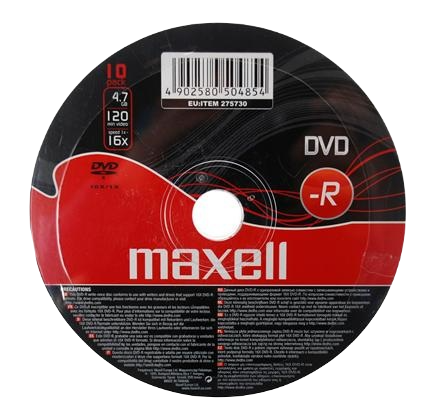 DVD-R 4.7 Gb - Shrink de 10 MAXELL