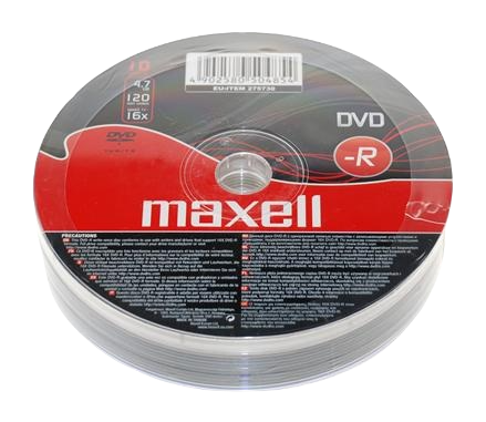 DVD-R 4.7 Gb - Shrink de 10 MAXELL