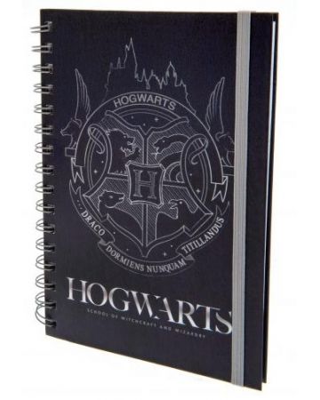 Harry Potter - Hogwarts Cobalt Steel Crest A5 Wiro Notebook