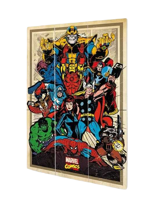 Marvel Comics - Avengers To Action Wood Print 20 X 29.5 cm