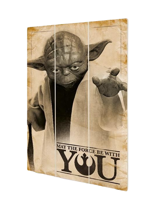 Star Wars - Yoda May The Force Wood Print 20 X 29.5 cm