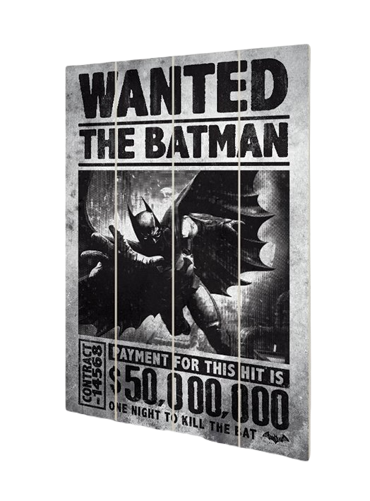 Batman Arkham Origins - Wanted Wood Print 20 X 29.5 cm