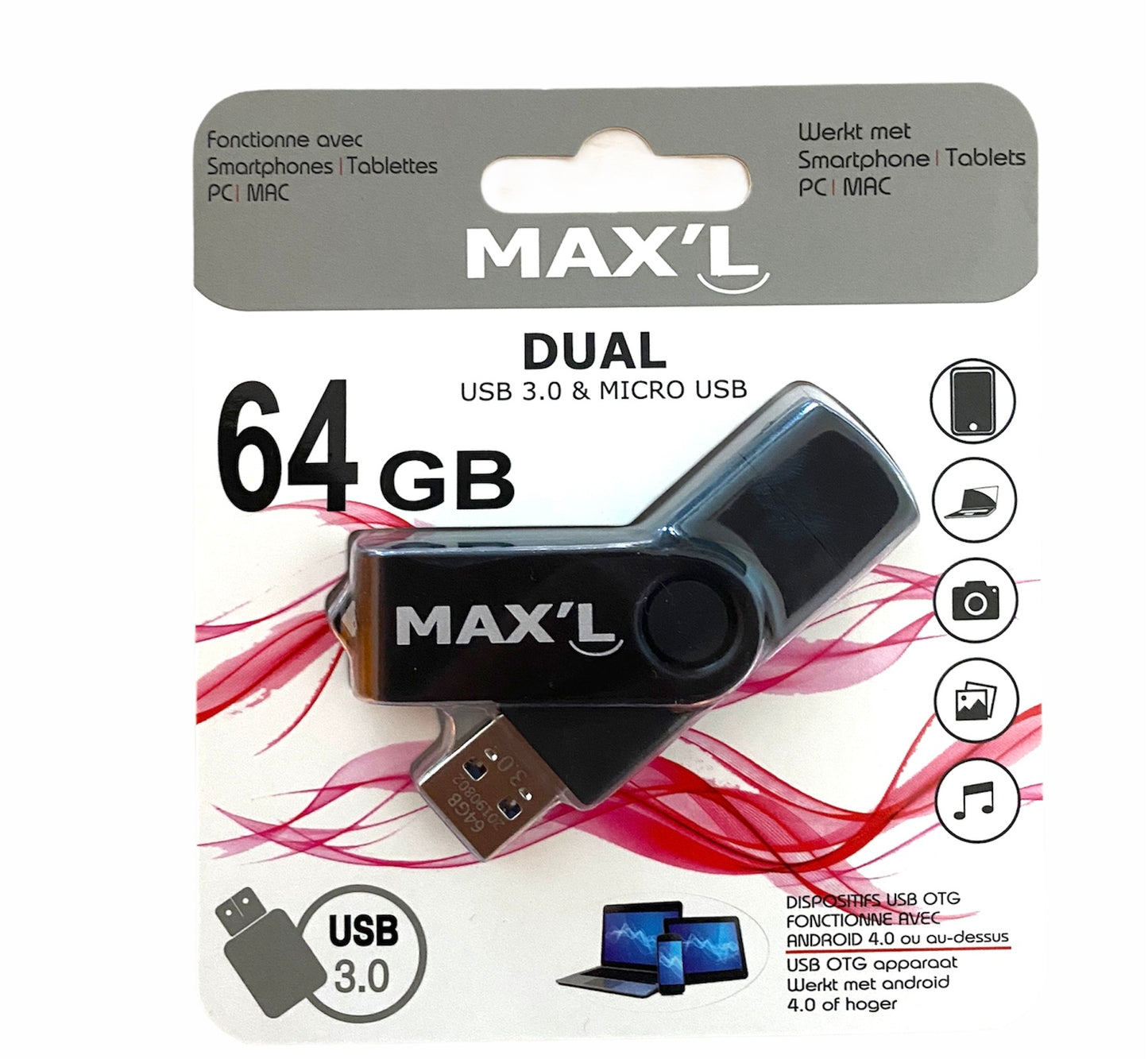 Clé USB 3.0 OTG Dual MAX'L