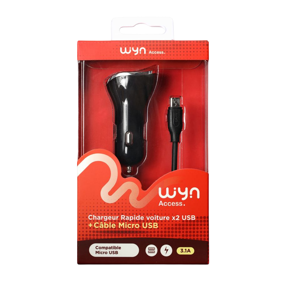 Chargeur Allume Cigare + Câble micro USB WYN