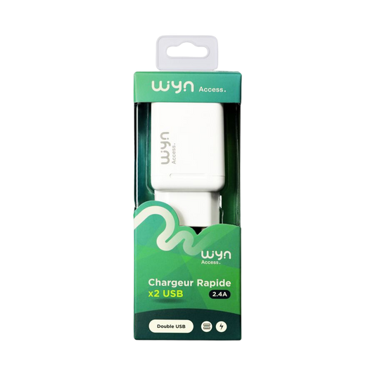 Chargeur rapide 2.4 A Secteur Blanc WYN