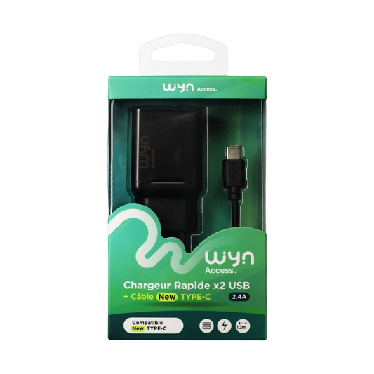 Chargeur rapide  Secteur + Câble Type C WYN