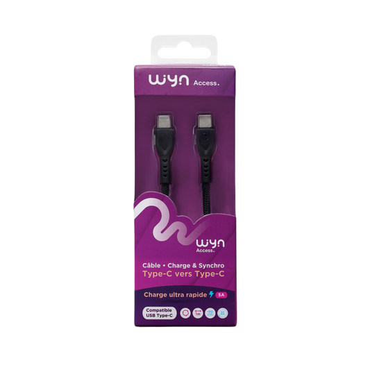 Câble Ultra Rapide 3A Type C vers Type C WYN