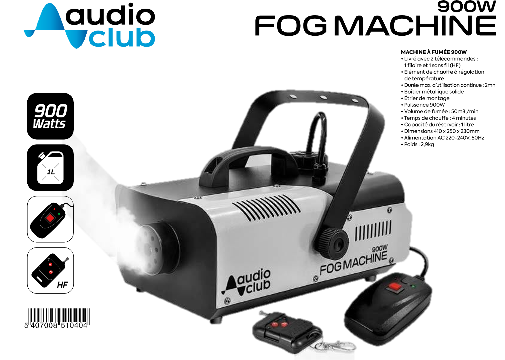 Fog Machine 900W AUDIO CLUB – Mymax