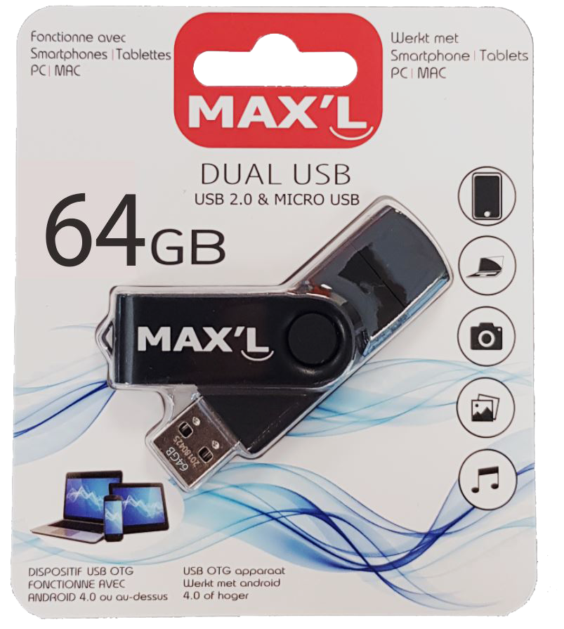 Clé USB 2.0 OTG Dual MAX'L