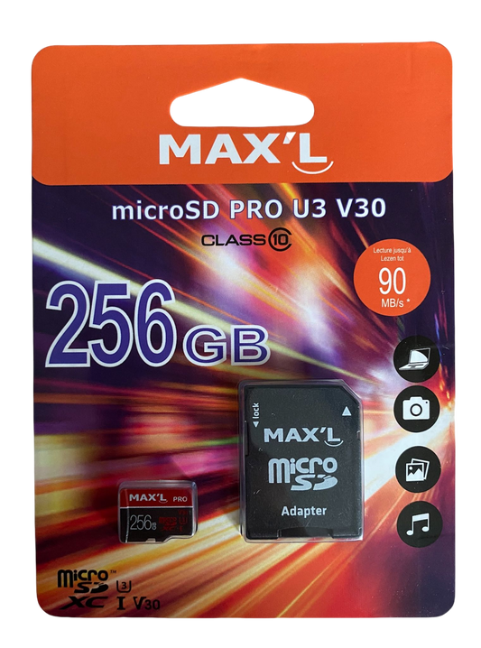 Carte Micro SD U3 V30 MAX'L