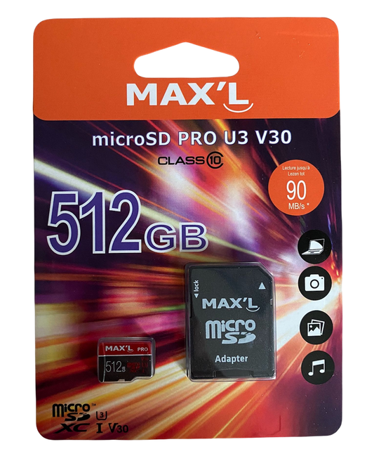 Carte Micro SD U3 V30 MAX'L