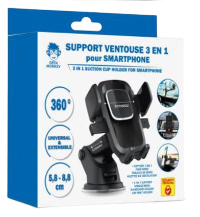 Support ventouse 3 en 1 GEEK MONKEY