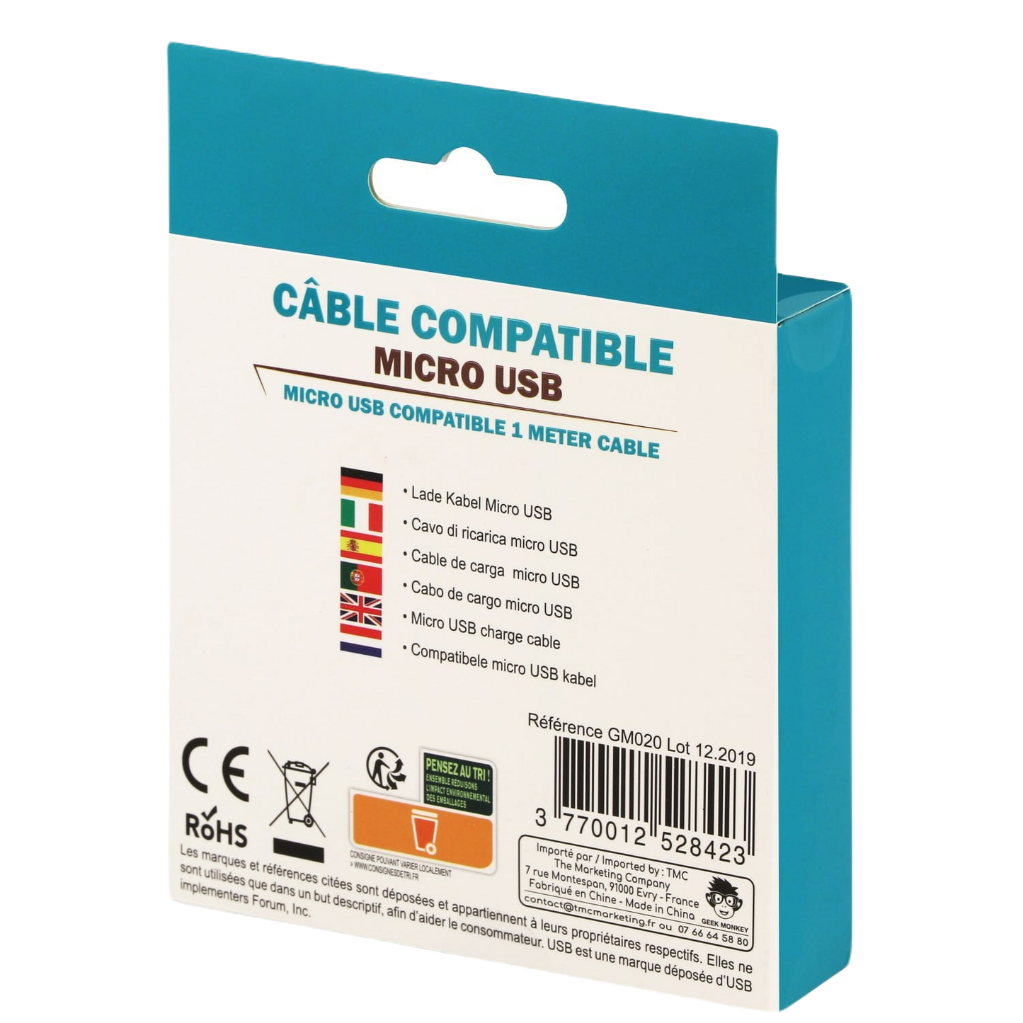 Câble compatible Micro USB GEEK MONKEY