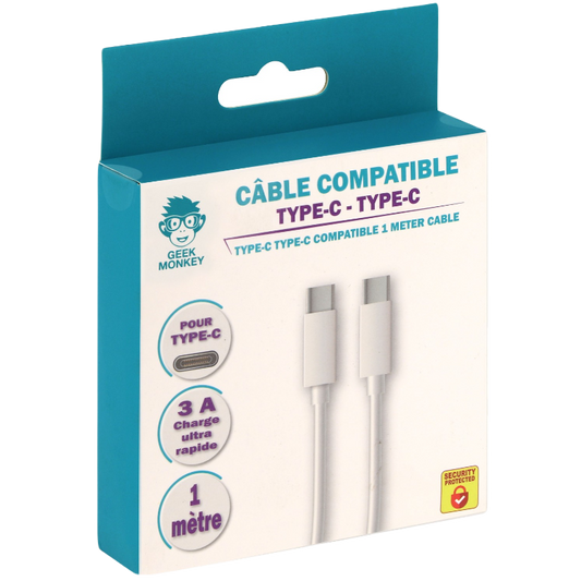 Câble compatible Type C - Type C GEEK MONKEY