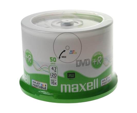 DVD+R 4.7 Gb - Imprimable Shrink de 50 MAXELL